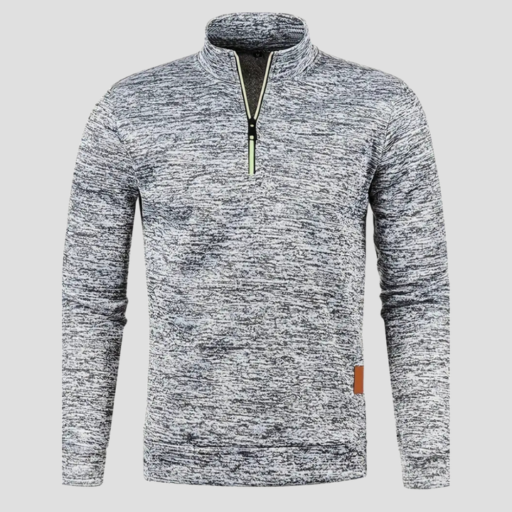Maglione da uomo in pile con mezza cerniera e collo alto