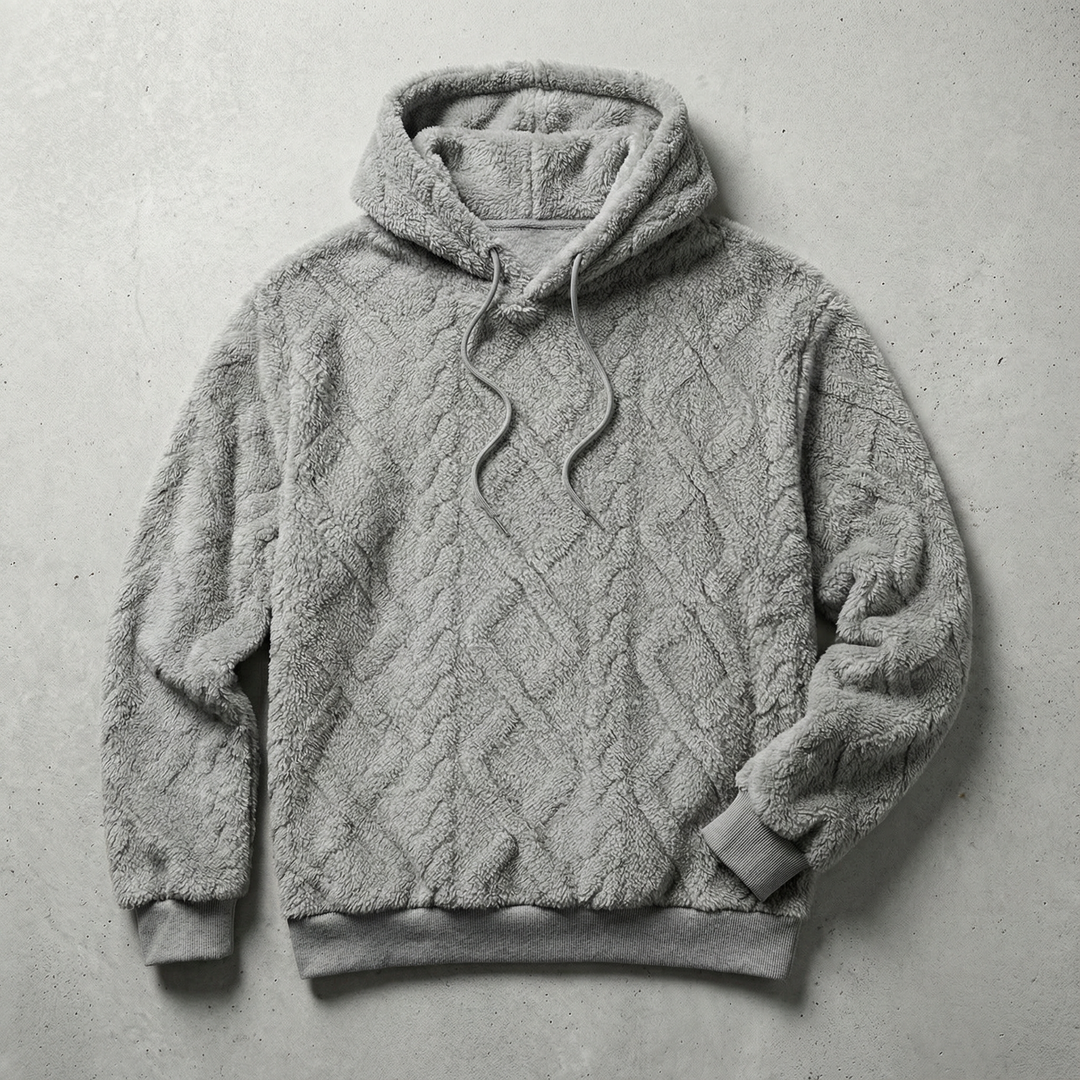 Men's Ultra-Soft Hoodie with Raised Design and Kangaroo Pocket