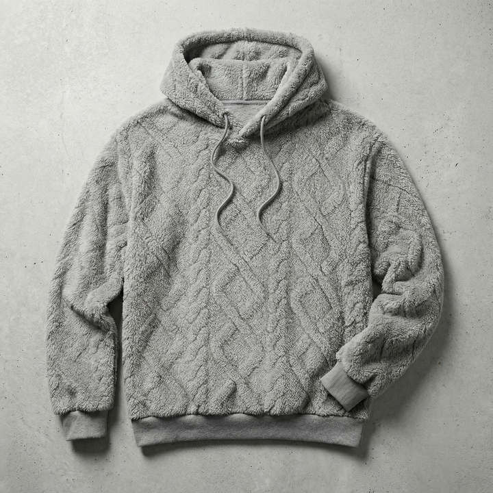 Men's Ultra-Soft Hoodie with Raised Design and Kangaroo Pocket