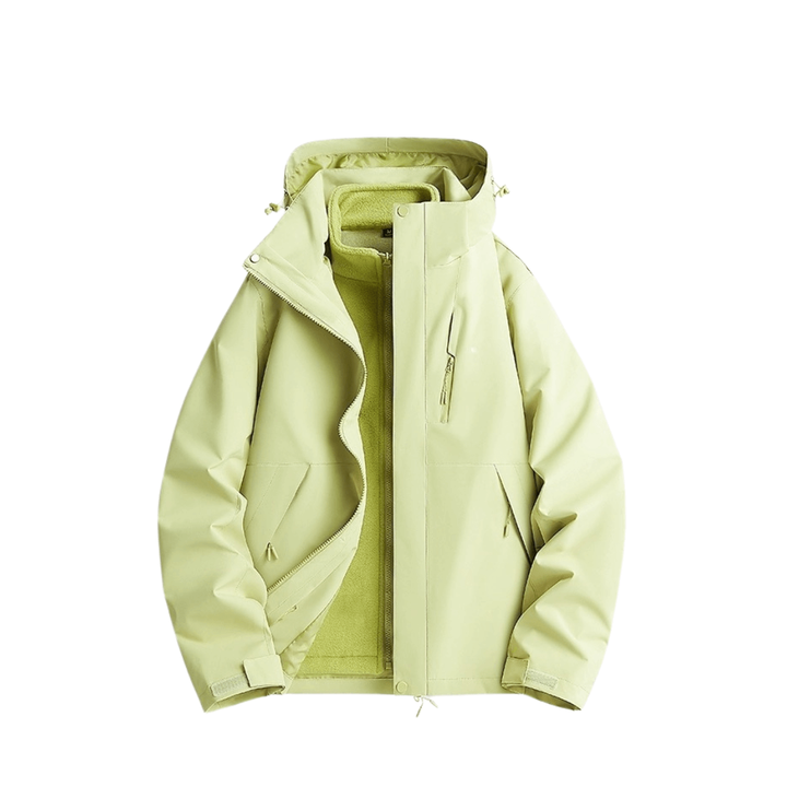 Women's 3-in-1 Waterproof Rain Jacket with Removable Fleece Lining