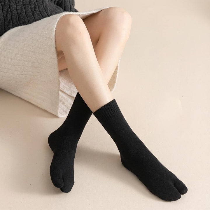 Women's Thick Cotton Blend Tabi Split-Toe Socks