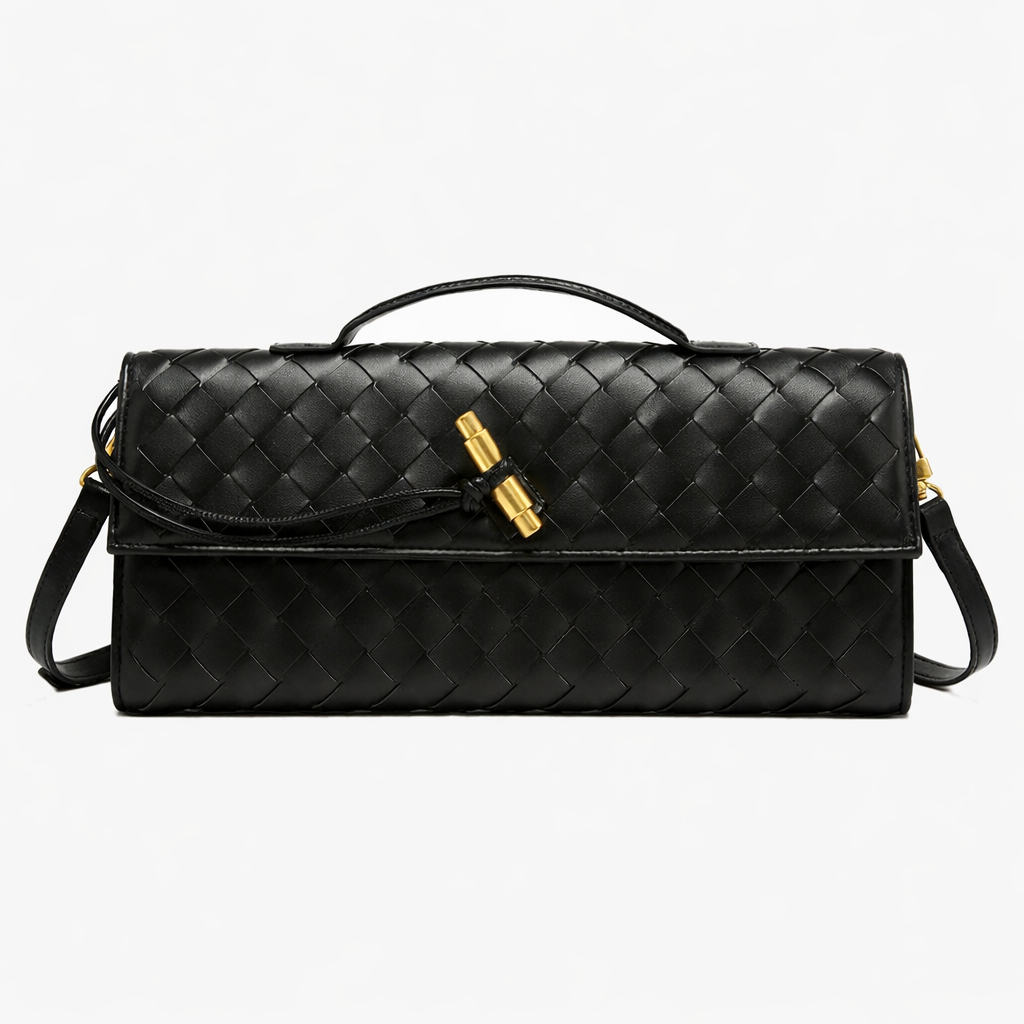 Pochette Tressée Femme – Sac de Soirée en Cuir Vegan