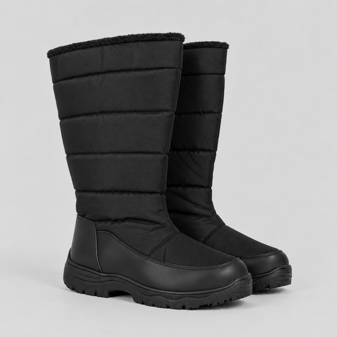 Bottes de Neige Femme Montantes Doublées Polaire Sherpa