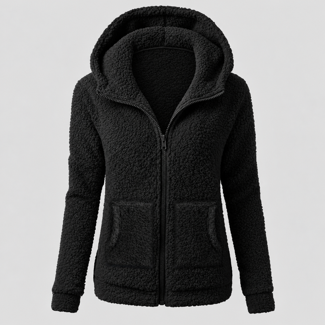 Sweat à Capuche Femme Doublé Sherpa Zippé avec Poches