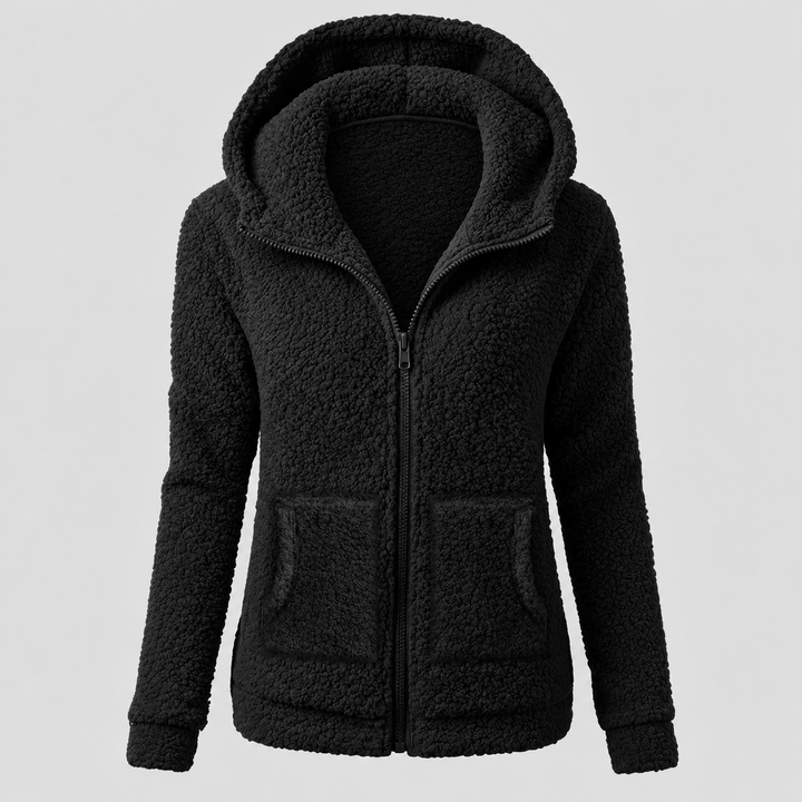 Sweat à Capuche Femme Doublé Sherpa Zippé avec Poches