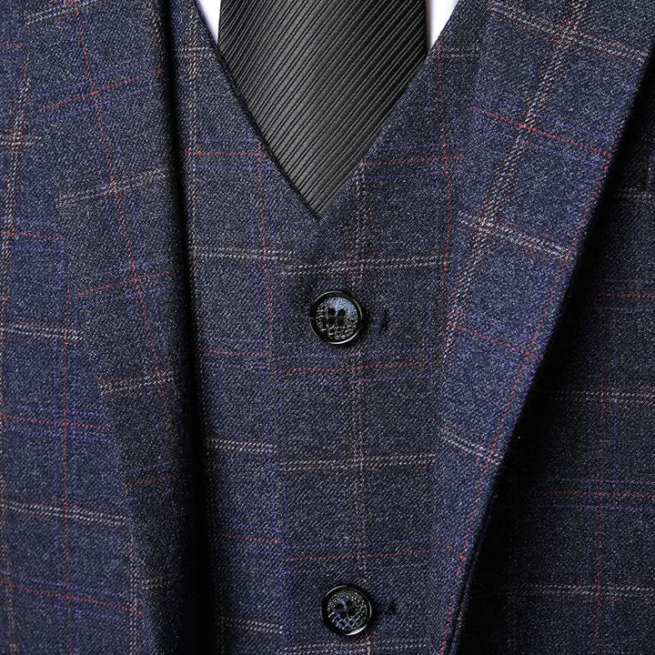 Costume Trois Pièces Invité À Un Mariage Pour Homme | À Carreaux