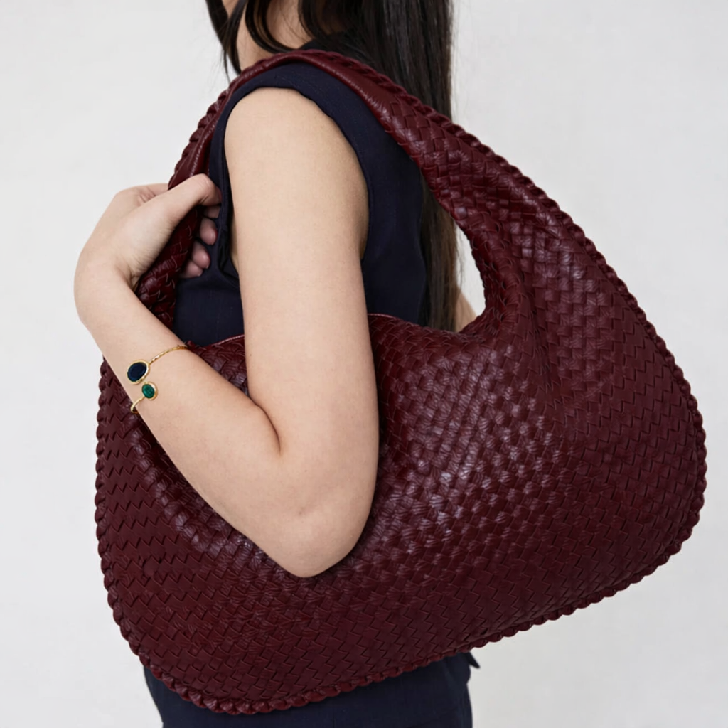 Sac Hobo Tressé Femme – Sac à Épaule en Cuir Vegan