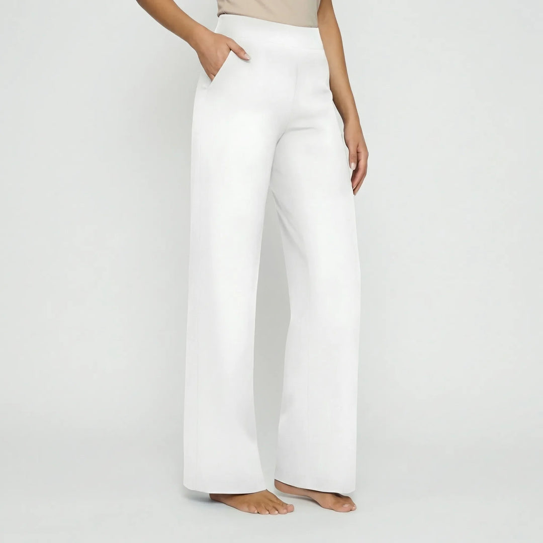 Pantalon Large Taille Haute Extensible Femme