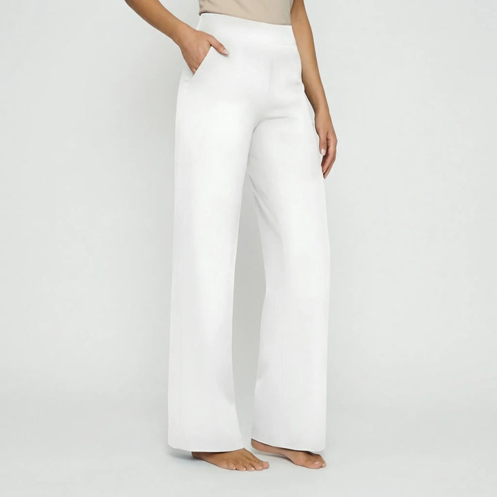 Pantalon Large Taille Haute Extensible Femme