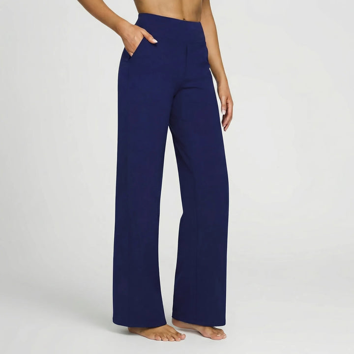Pantalon Large Taille Haute Extensible Femme