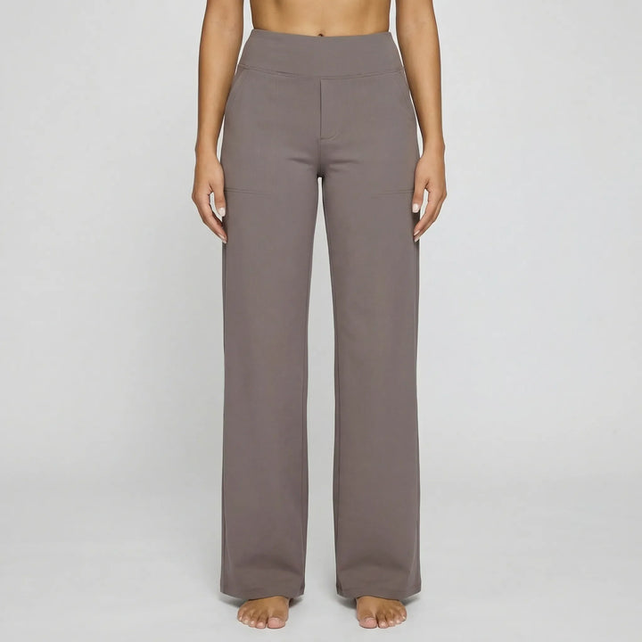 Pantalon Large Taille Haute Extensible Femme