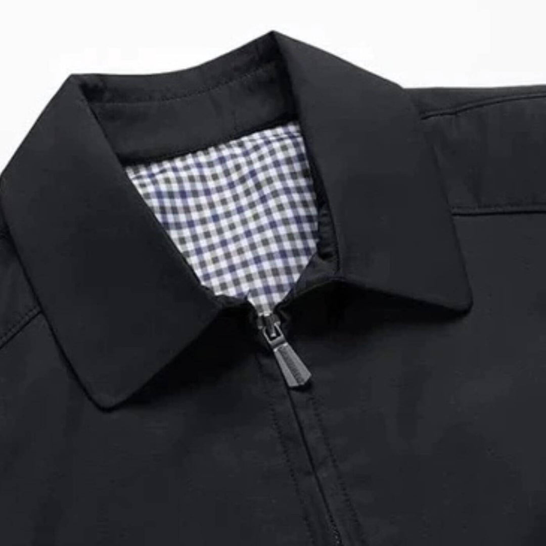 Veste Zippée à Col Chemise et Doublure à Carreaux pour Homme