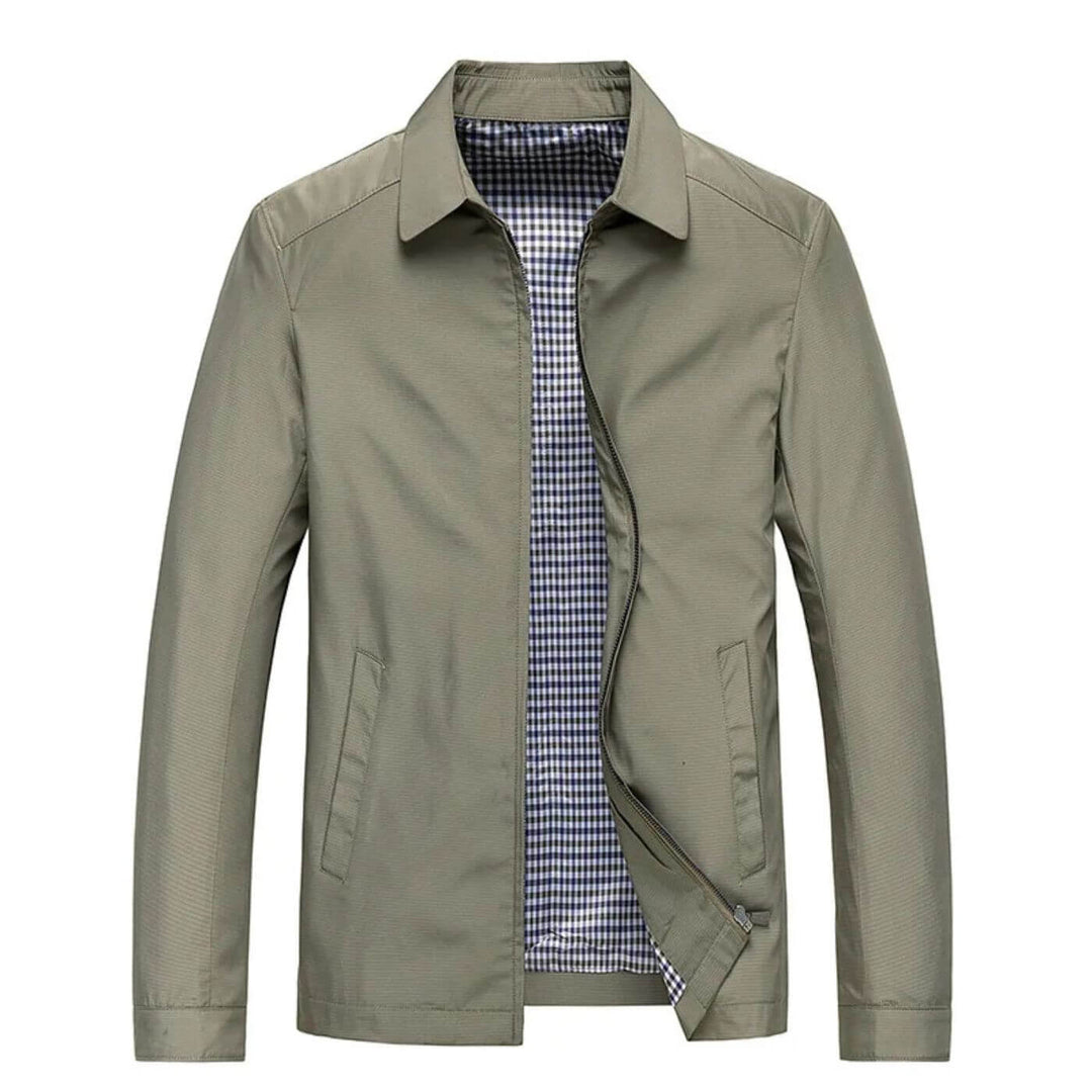 Veste Zippée à Col Chemise et Doublure à Carreaux pour Homme