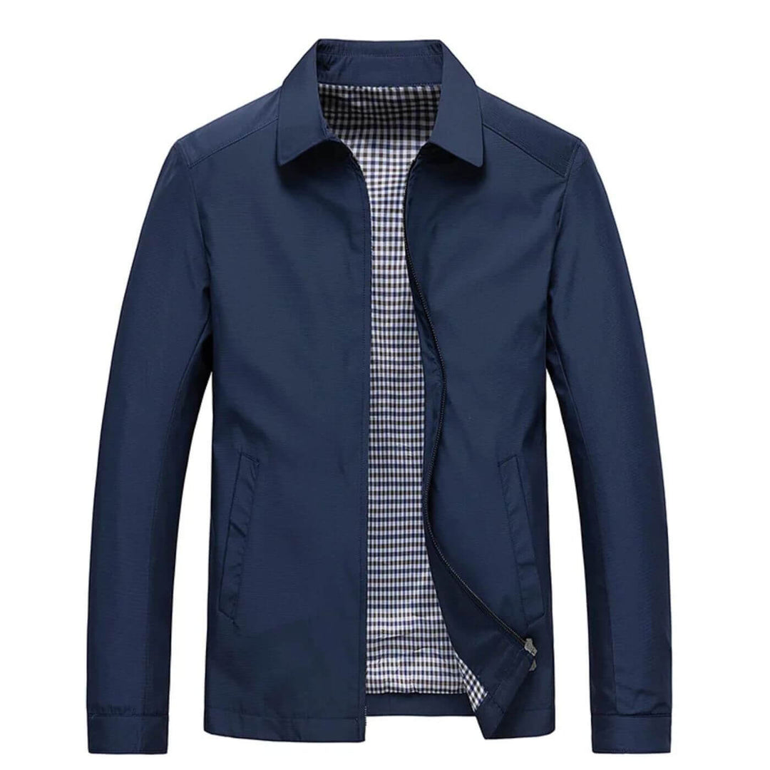 Veste Zippée à Col Chemise et Doublure à Carreaux pour Homme