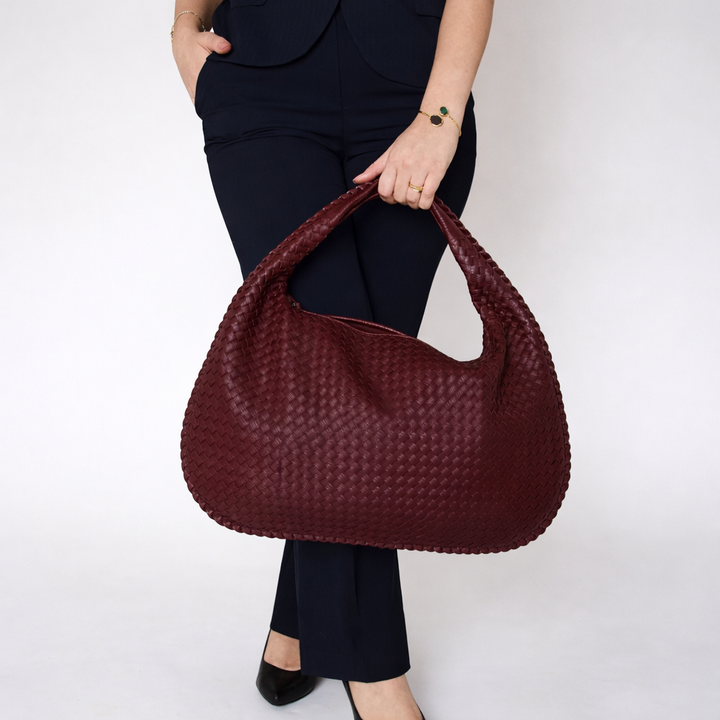 Sac Hobo Tressé Femme – Sac à Épaule en Cuir Vegan