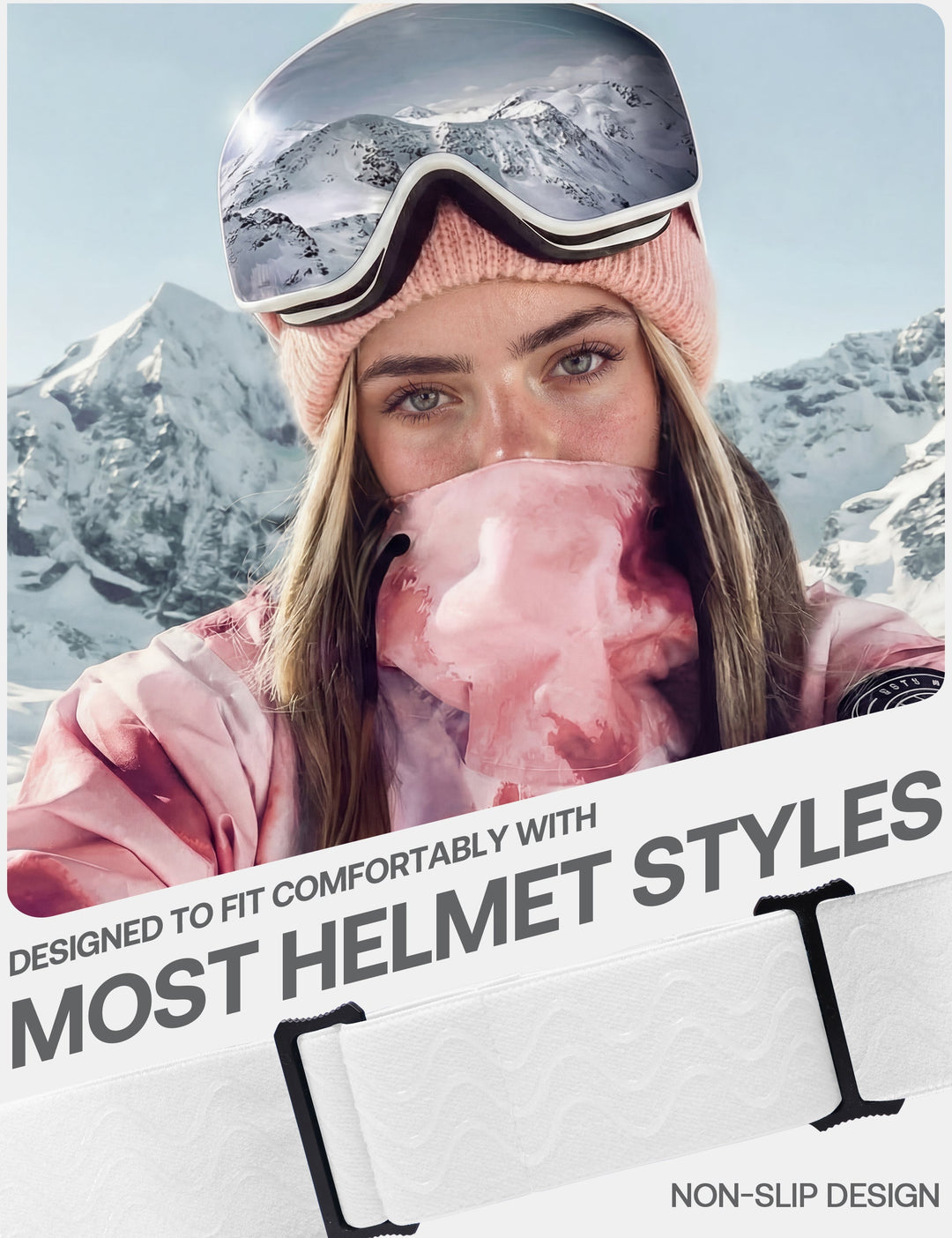 Maschera da sci da donna con lente a specchio antiappannamento
