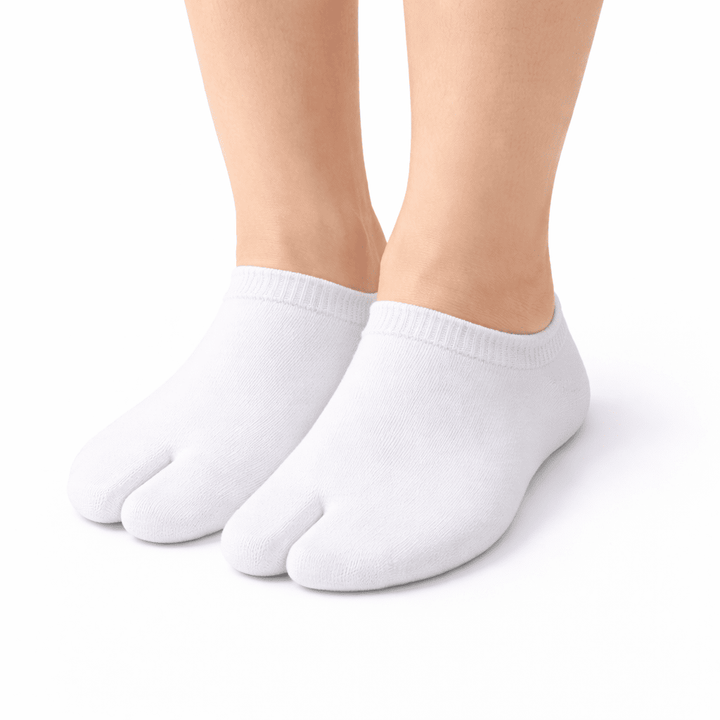 Calcetines Tabi invisibles para mujer con dedo dividido y corte bajo al tobillo