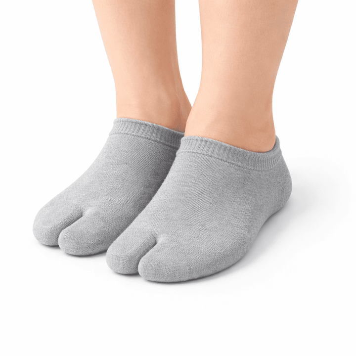 Calcetines Tabi invisibles para mujer con dedo dividido y corte bajo al tobillo