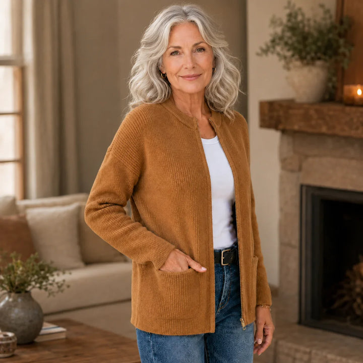 Cardigan Intemporel en Maille Coupe Décontractée