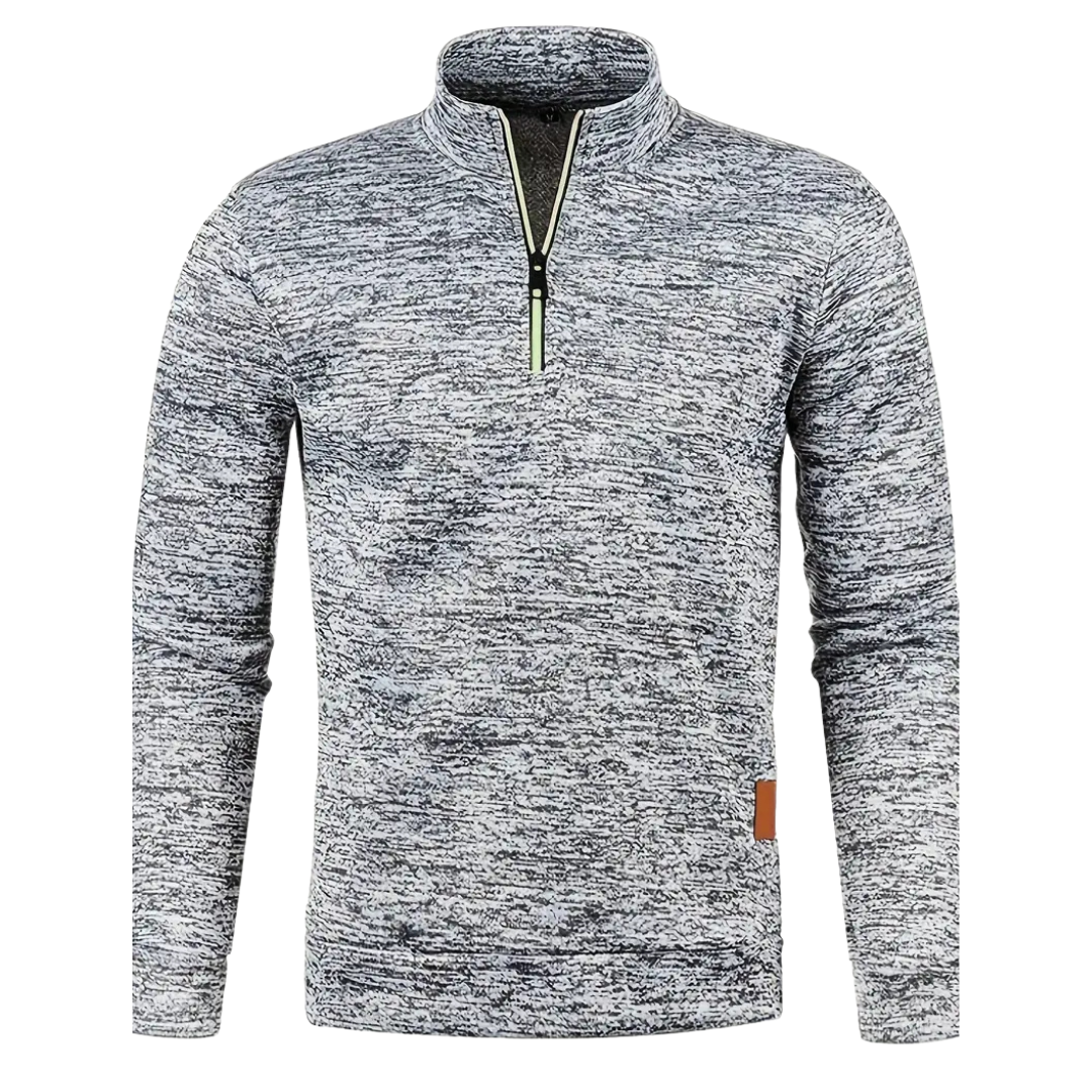 Maglione da uomo in pile con mezza cerniera e collo alto