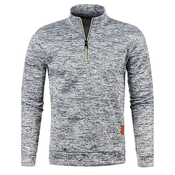 Maglione da uomo in pile con mezza cerniera e collo alto