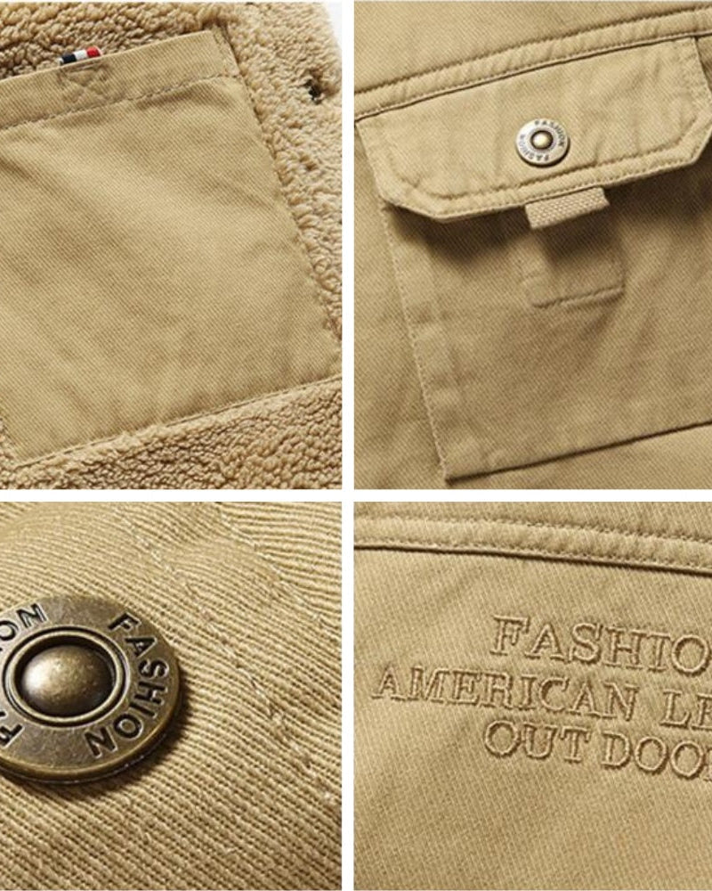 Veste en Jean Homme Doublée Sherpa Col Rabattu