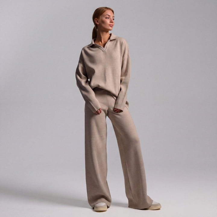 Marceline | Ensemble Femme Polo et Pantalon Large