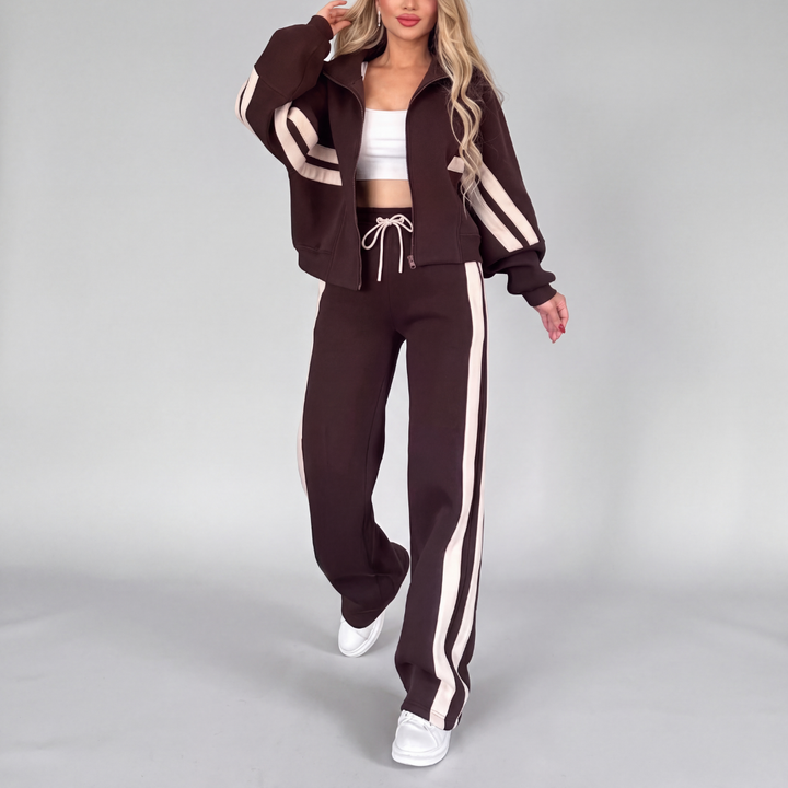 Amélie | Ensemble Femme Veste Zippée & Pantalon Large