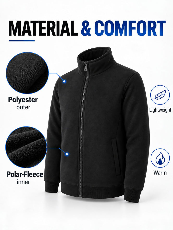 Veste Chauffante Homme USB Polaire Col Montant
