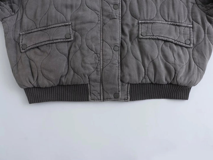 Brigitte | Veste bomber femme grise coupe ample et tendance | Hiver
