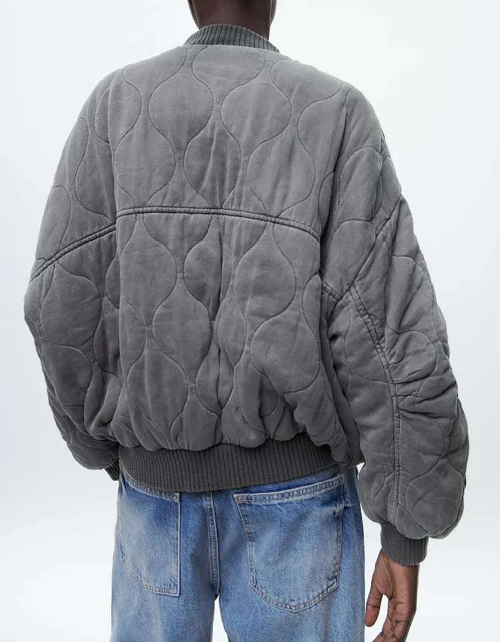 Brigitte | Veste bomber femme grise coupe ample et tendance | Hiver