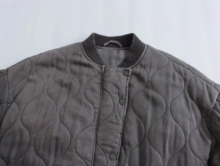 Brigitte | Veste bomber femme grise coupe ample et tendance | Hiver