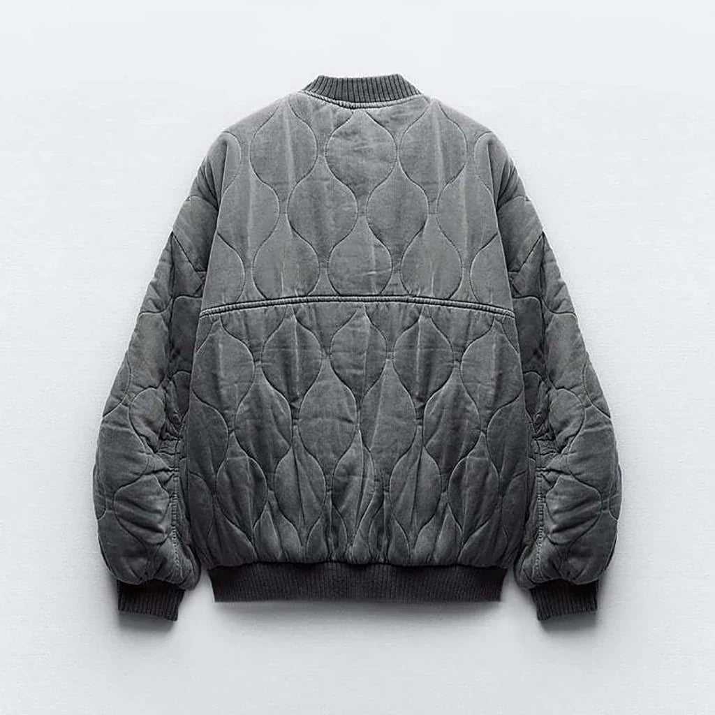 Brigitte | Veste bomber femme grise coupe ample et tendance | Hiver