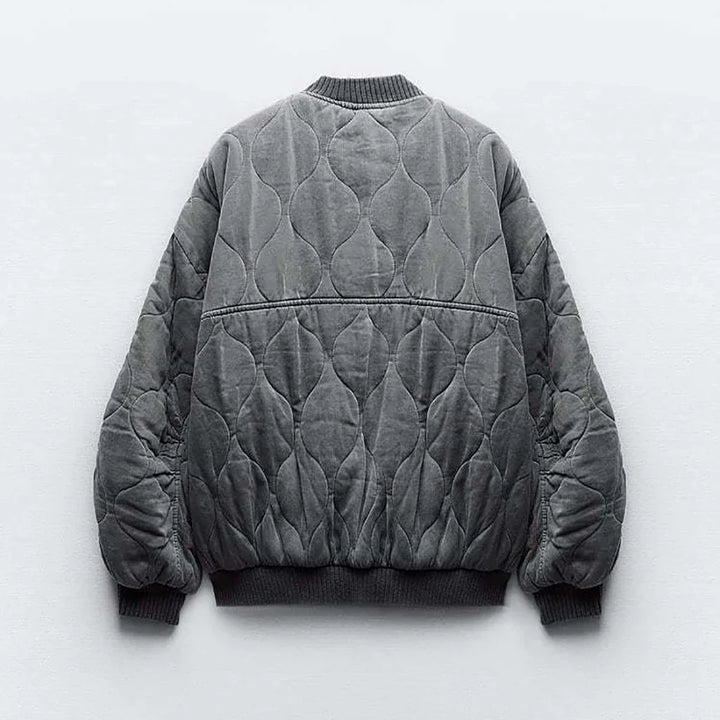 Brigitte | Veste bomber femme grise coupe ample et tendance | Hiver