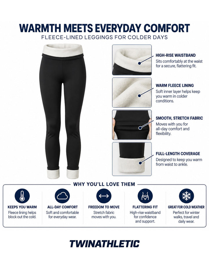 Legging Femme Doublé Polaire Taille Haute