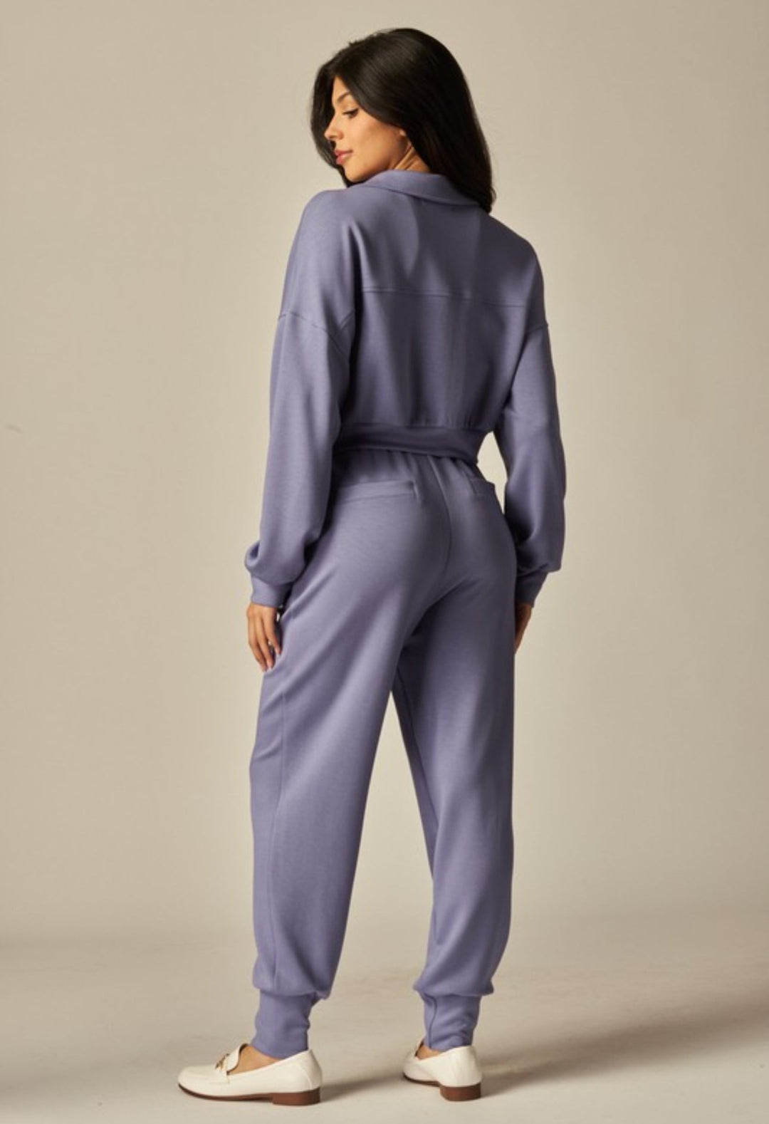 Ensemble Femme Deux Pièces Veste Courte Boutonnée Et Pantalon De Jogging