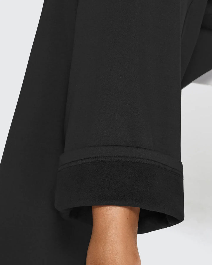 Pantaloni da donna foderati in pile, vestibilità casual, con coulisse