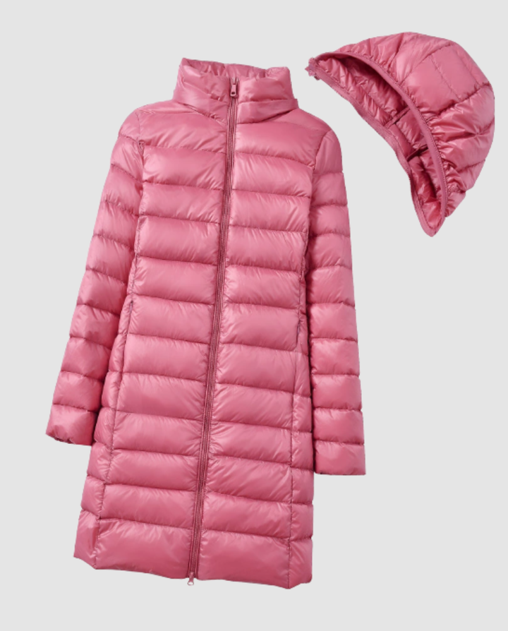 Femme Doudoune Ultra-Légère – Capuche Amovible & Coupe Ajustée