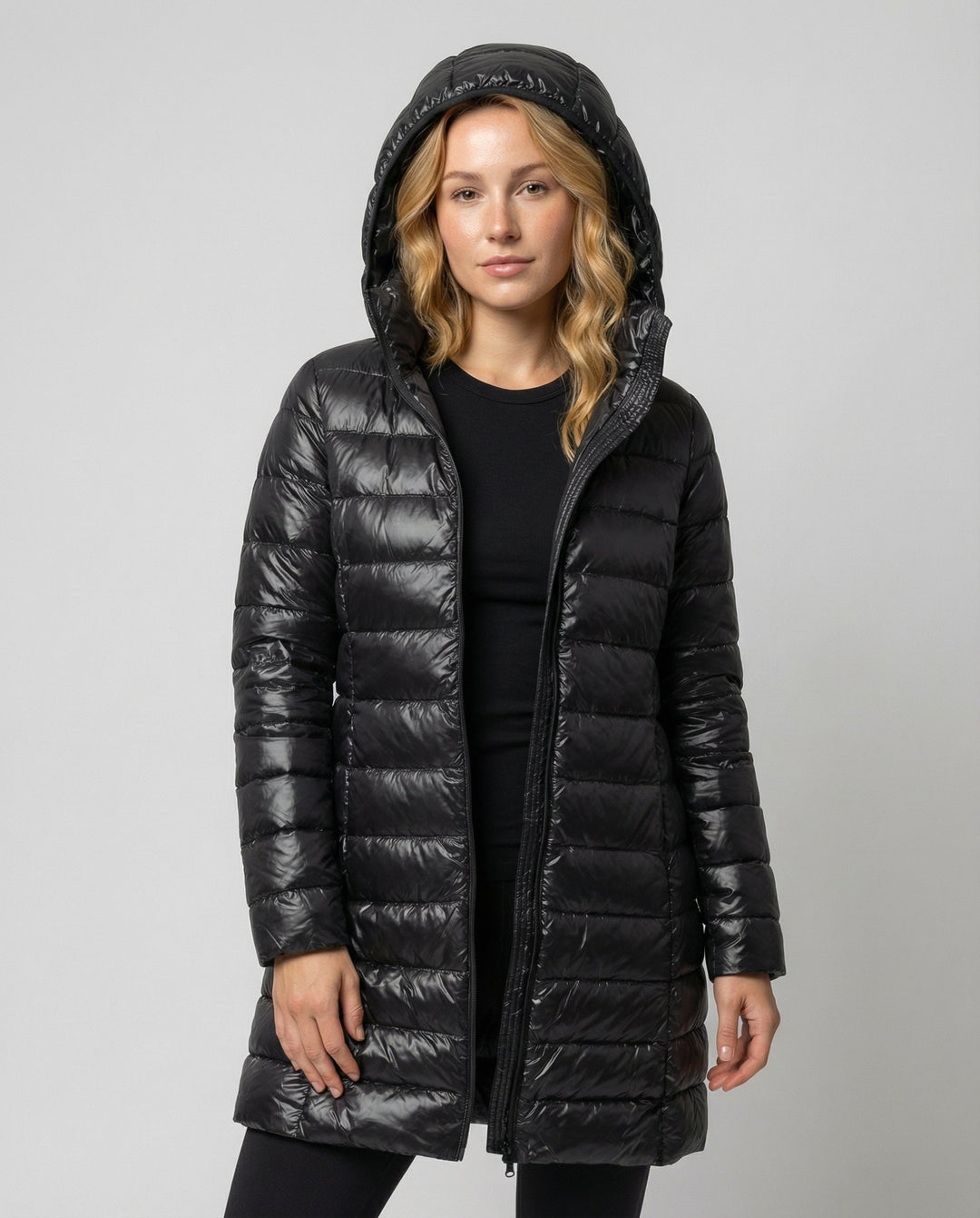 Femme Doudoune Ultra-Légère – Capuche Amovible & Coupe Ajustée