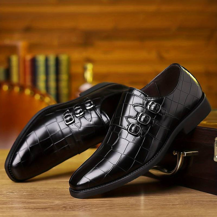 Chaussures Invité De Mariage De Soirée Pour Homme À Triple Boucle | Bout Pointu