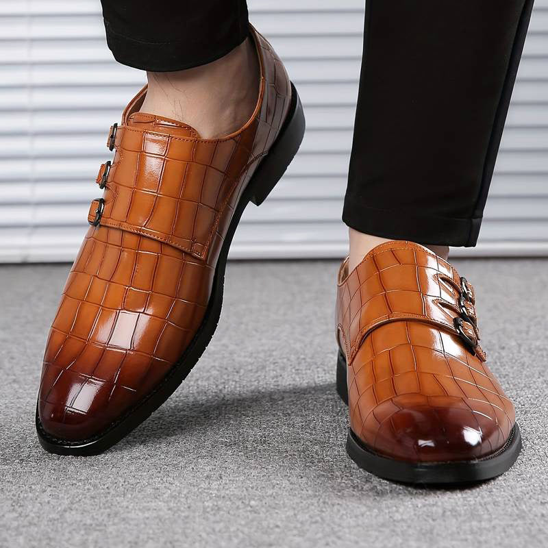 Chaussures Invité De Mariage De Soirée Pour Homme À Triple Boucle | Bout Pointu