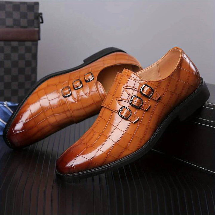 Chaussures Invité De Mariage De Soirée Pour Homme À Triple Boucle | Bout Pointu