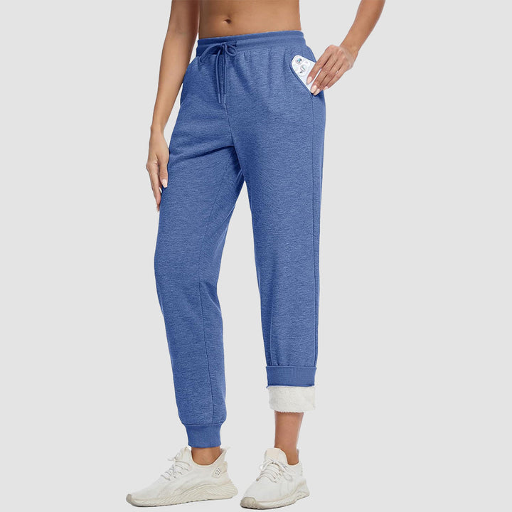 Women's Sherpa-Lined Joggers with Drawstring Waist and Elastic Cuffs