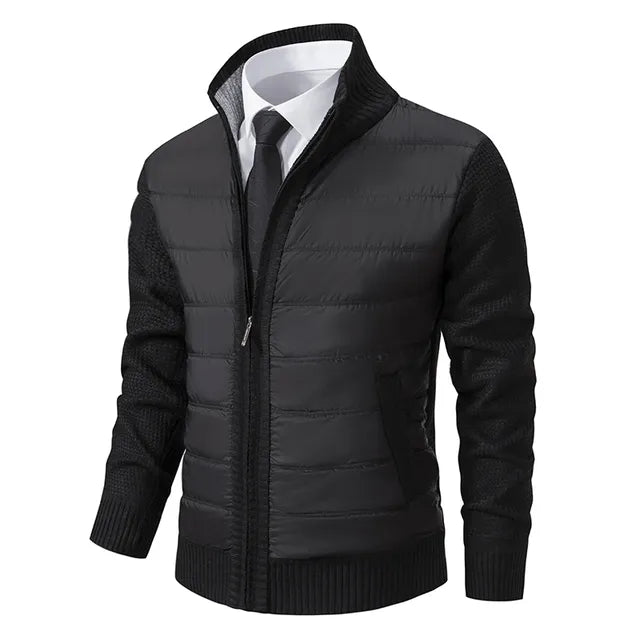 Cardigan Zippé Hybride Matelassé à Col Montant pour Homme
