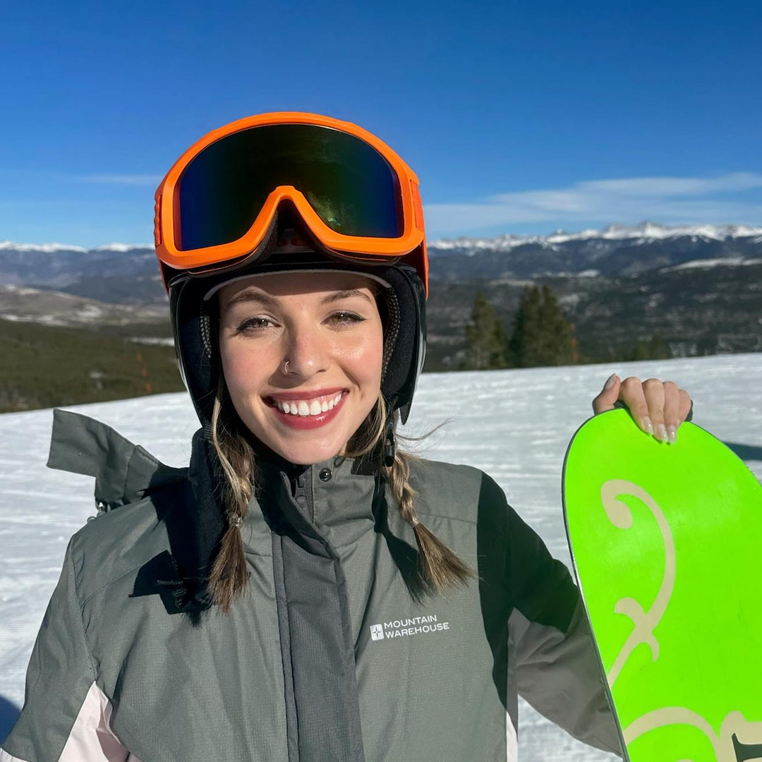 Maschera da sci da donna con lente panoramica a specchio