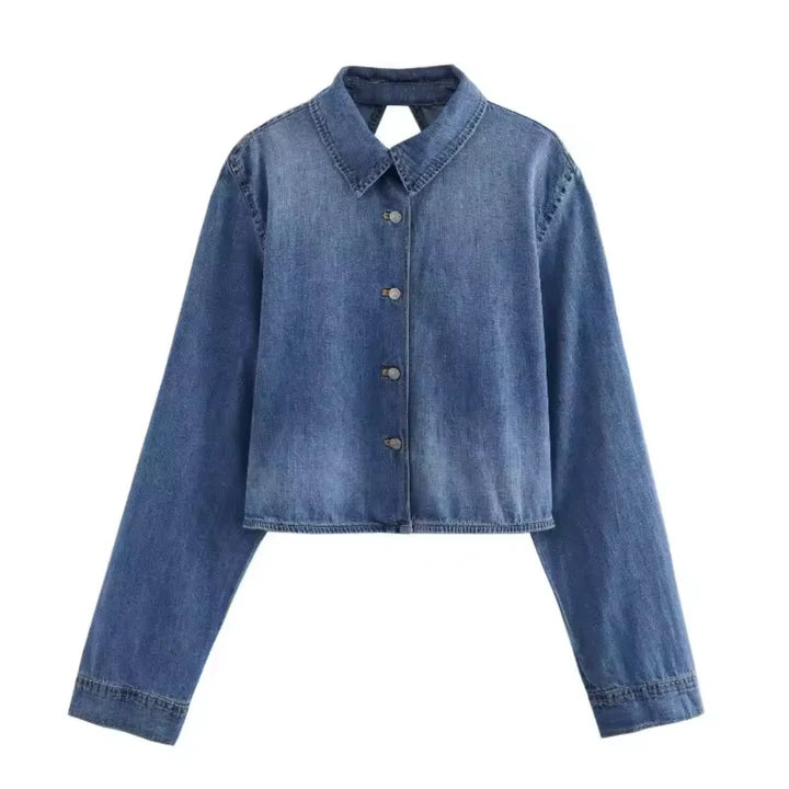 Chemise Courte Boutonnée Pour Femmes | Manches Longues