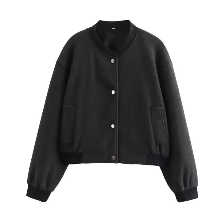 Veste À Manches Longues En Tricot Pour Femmes | Bouton En Bas