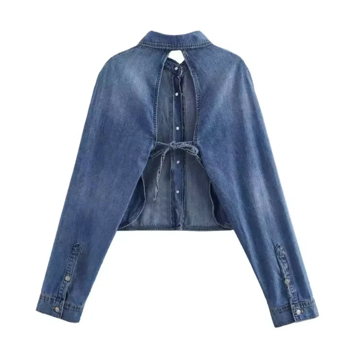 Chemise Courte Boutonnée Pour Femmes | Manches Longues