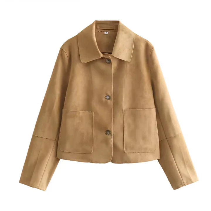 Femmes Bouton Court Veste En Duvet | Manches Longues
