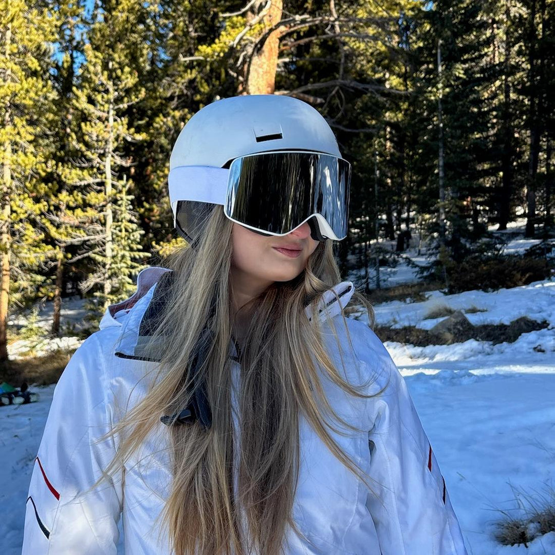 Maschera da sci da donna con lente a specchio antiappannamento